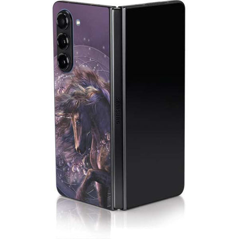 Black Rose Unicorn by Laurie Prindle Galaxy Z Fold5 5G Skin